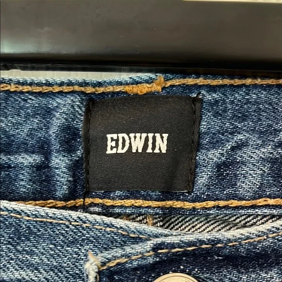 Edwin Blue Straight Leg Jeans Timeless Style - Picture 3 of 5